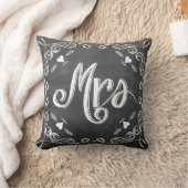 Chalkboard  Modern mevrouw Brides Pillow Kussen (Deken)