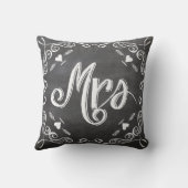 Chalkboard  Modern mevrouw Brides Pillow Kussen (Achterkant)
