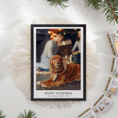 Chalkboard Modern Minimal Merry Woofmas Feestdagenkaart