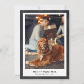 Chalkboard Modern Minimal Merry Woofmas Feestdagenkaart (Voorkant)