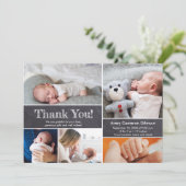 Chalkboard Modern Photos Baby Boy Bedankt (Staand voorkant)
