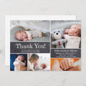 Chalkboard Modern Photos Baby Boy Bedankt (Voorkant / Achterkant)