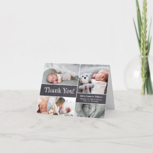 Chalkboard Modern Photos Baby shower Hartelijk dan Bedankkaart