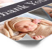 Chalkboard Modern Photos Baby shower Hartelijk dan Poster (Hoek)