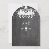 Chalkboard Modern  Typografie Chandelier Kaart (Achterkant)