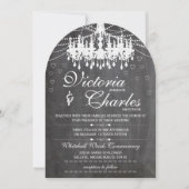 Chalkboard Modern  Typografie Chandelier Kaart (Voorkant)