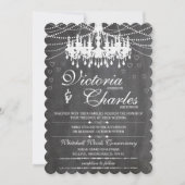 Chalkboard Modern Typografie Chandelier Kaart (Voorkant)