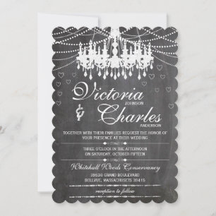 Chalkboard Modern  Typografie Chandelier Kaart
