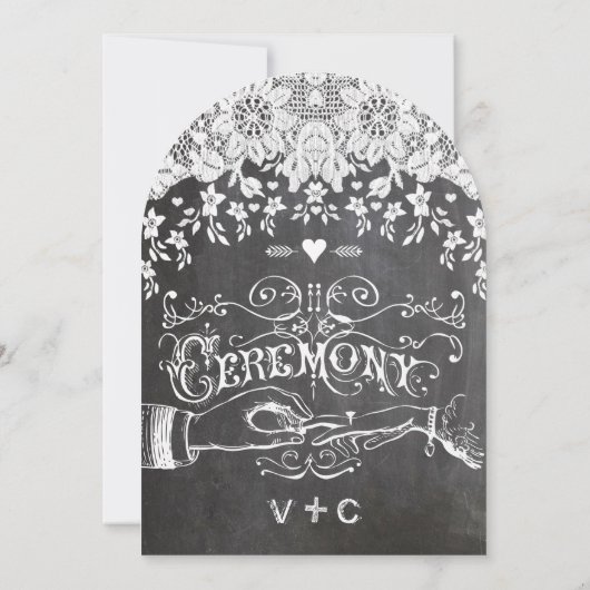 Chalkboard Modern  Typografie Invite Kaart (Achterkant)