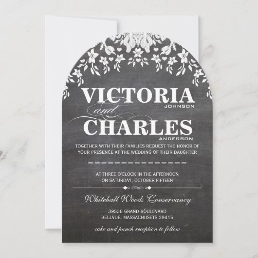 Chalkboard Modern  Typografie Invite Kaart (Voorkant)