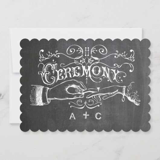 Chalkboard Modern  Typografie Invite Kaart (Achterkant)