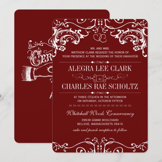 Chalkboard Modern  Typografie Invite Kaart (Voorkant / Achterkant)