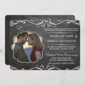 Chalkboard Modern  Typografie Invite Kaart (Voorkant / Achterkant)