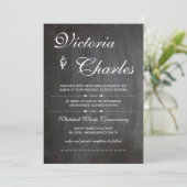 Chalkboard Modern  Typografie Invite Kaart (Staand voorkant)