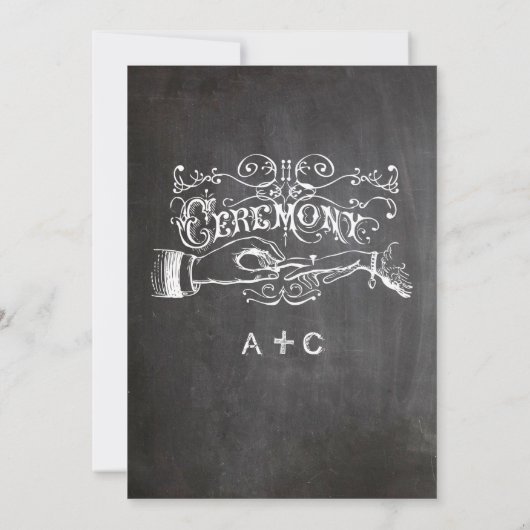 Chalkboard Modern  Typografie Invite Kaart (Achterkant)