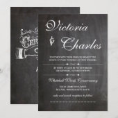 Chalkboard Modern  Typografie Invite Kaart (Voorkant / Achterkant)