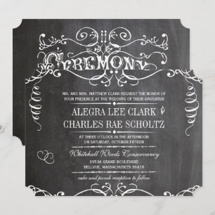 Chalkboard Modern  Typografie Invite Kaart
