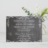Chalkboard Modern  Typografie Invite Kaart (Staand voorkant)