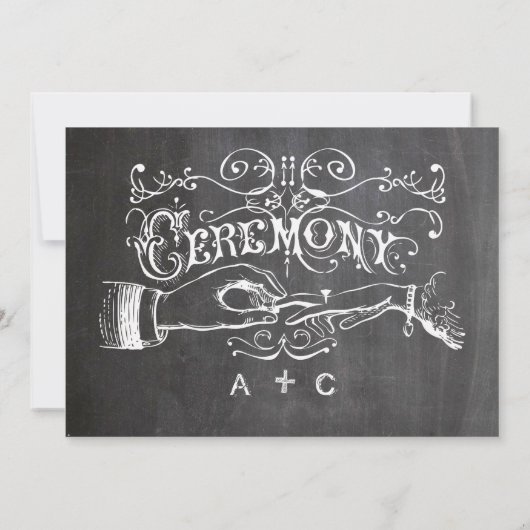 Chalkboard Modern  Typografie Invite Kaart (Achterkant)