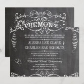 Chalkboard Modern  Typografie Invite Kaart (Voorkant / Achterkant)
