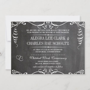 Chalkboard Modern  Typografie Invite Kaart