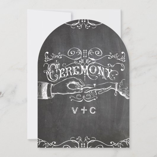 Chalkboard Modern  Typografie Invite Kaart (Achterkant)