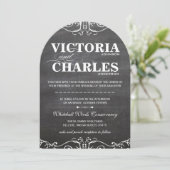 Chalkboard Modern  Typografie Invite Kaart (Staand voorkant)