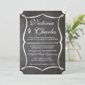 Chalkboard Modern Typografie Invite Kaart (Staand voorkant)