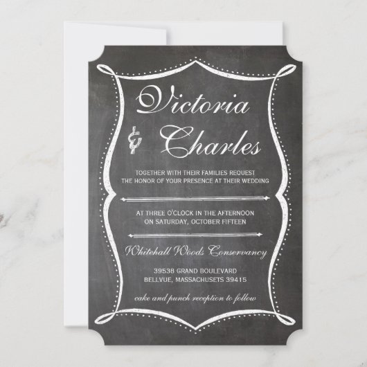 Chalkboard Modern Typografie Invite Kaart (Voorkant)