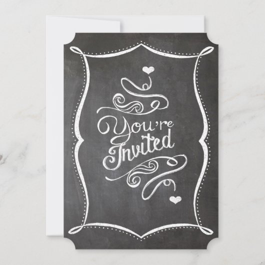 Chalkboard Modern Typografie Invite Kaart (Achterkant)
