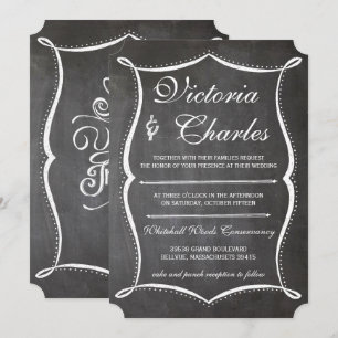 Chalkboard Modern  Typografie Invite Kaart