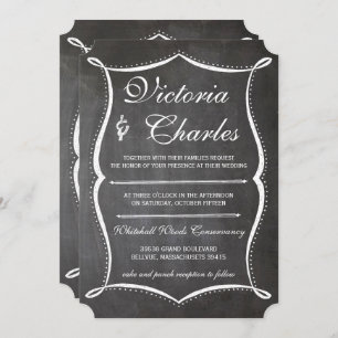 Chalkboard Modern  Typografie Invite Kaart