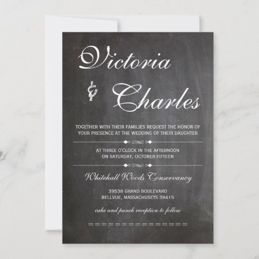 Chalkboard Modern  Typografie Invite Kaart (Voorkant)