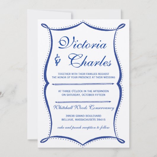 Chalkboard Modern Typografie Royal Blue Kaart (Voorkant)