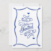 Chalkboard Modern Typografie Royal Blue Kaart (Achterkant)