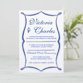 Chalkboard Modern Typografie Royal Blue Kaart (Staand voorkant)