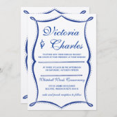 Chalkboard Modern Typografie Royal Blue Kaart (Voorkant / Achterkant)