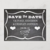 Chalkboard Modern  Typografie Save the Date Aankondigingskaart (Voorkant)