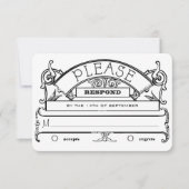 Chalkboard  Modern Typografie Wedding RSVP Kaart (Voorkant)