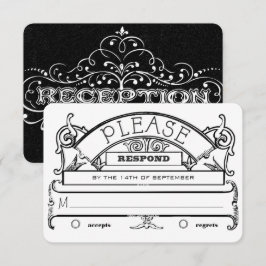 Chalkboard Modern Typografie Wedding RSVP Kaart