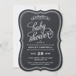Chalkboard Modern Typography Baby shower Kaart