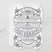Chalkboard Modern Typography Wedding Kaart (Voorkant)