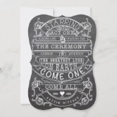 Chalkboard Modern Typography Wedding Kaart (Achterkant)