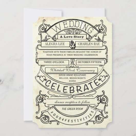 Chalkboard Modern Typography Wedding Kaart (Voorkant)