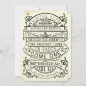 Chalkboard  Modern Typography Wedding Kaart (Achterkant)