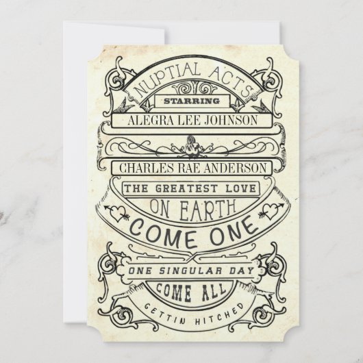 Chalkboard  Modern Typography Wedding Kaart (Achterkant)