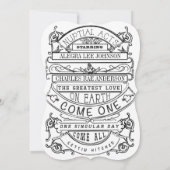 Chalkboard Modern Typography Wedding Kaart (Achterkant)