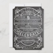 Chalkboard Modern Typography Wedding Kaart (Voorkant)
