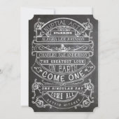 Chalkboard Modern Typography Wedding Kaart (Achterkant)