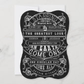 Chalkboard  Modern Typography Wedding Kaart (Achterkant)